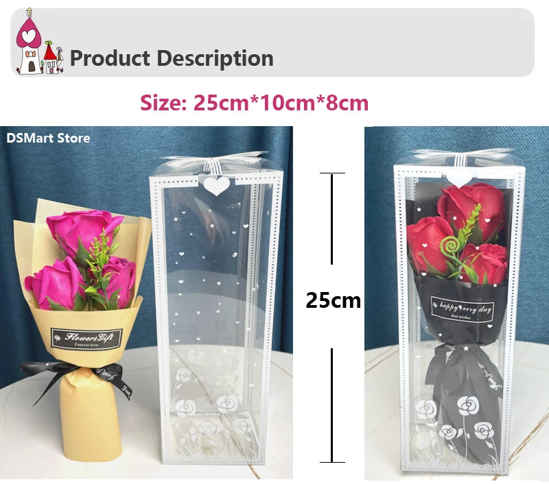 3 Heads Artificial Rose Bouquet